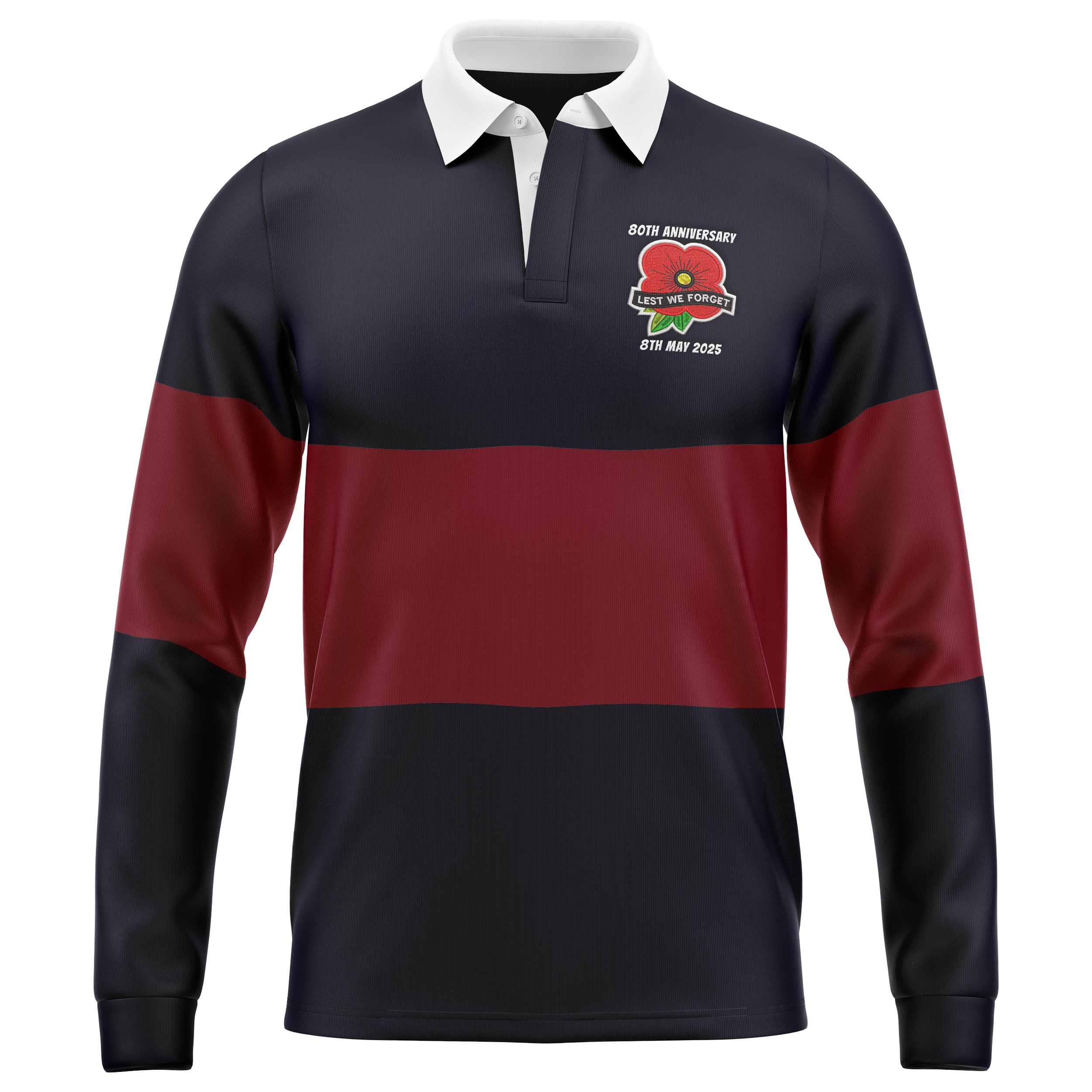 VE Day Rugby Shirt | Red Poppy 80th Anniversary Jersey