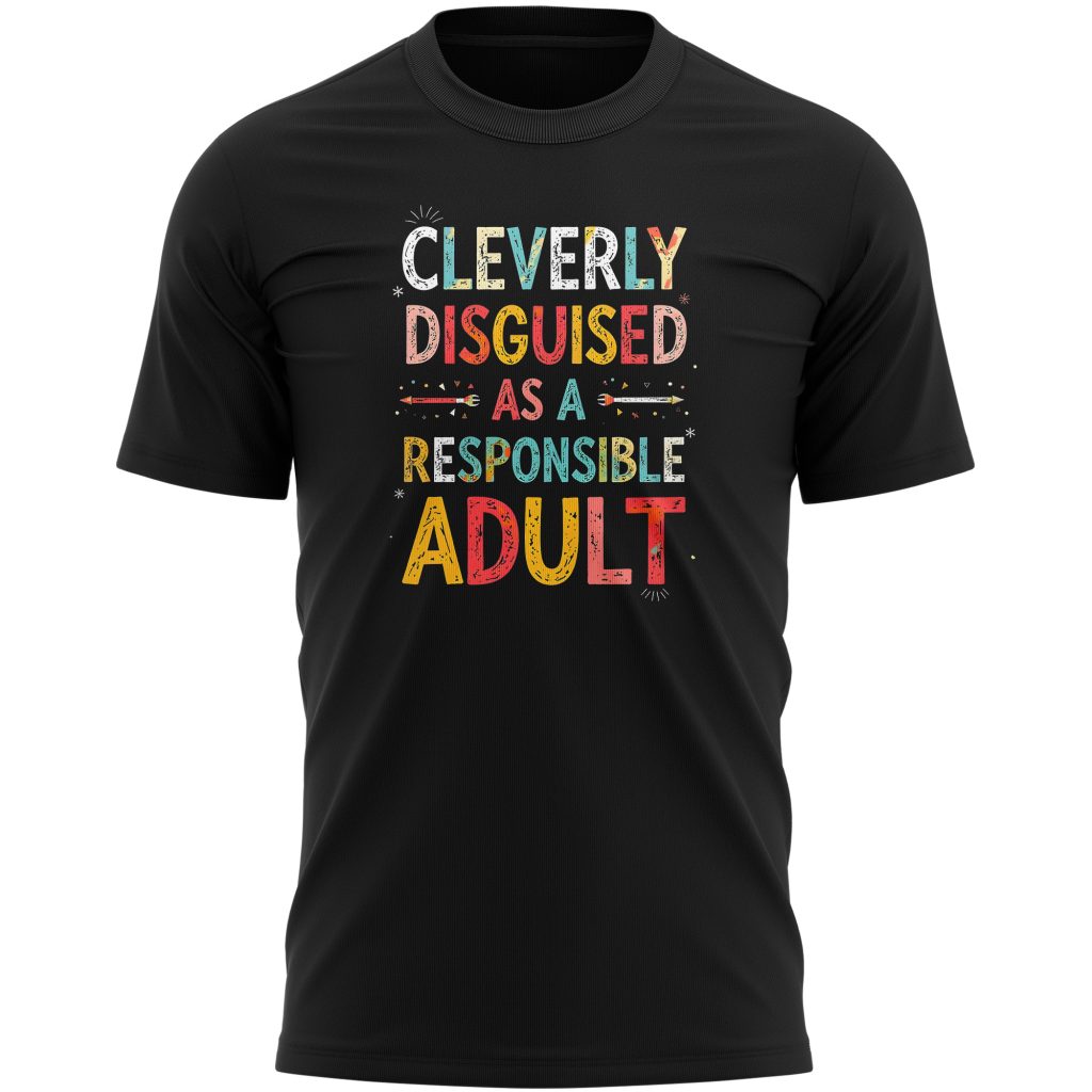 Responsible Adult Funny T Shirt Cleverly Disguised as a Responsible Adult Top Responsible Adult Funny T Shirt Cleverly Disguised as a Responsible Adult Top Father's Day Gifts Purple Print House