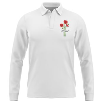 VE Day Embroidered Poppies Rugby Shirt Mens Lest We Forget Embroidery Jersey Memorial Gifts Purple Print House