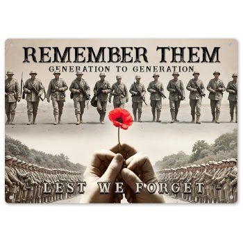 British Soldiers Metal Sign Red Poppy Remember Them Wall Plaque Custom Metal Signs Purple Print House