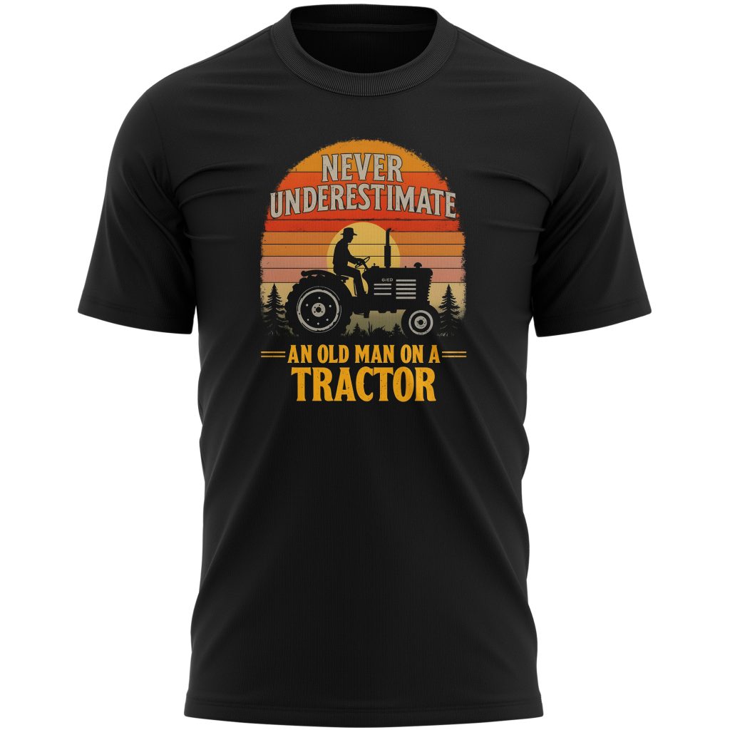 Funny Old Farmer T Shirt Never Underestimate An Old Man On A Tractor Top Funny Old Farmer T Shirt Never Underestimate An Old Man On A Tractor Top Father's Day Gifts Purple Print House