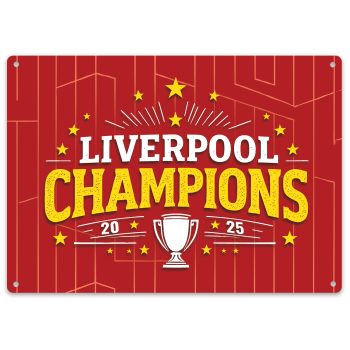 Liverpool Champions Metal Sign 2025 Wall Plaque for Football Fans Supporters Gift Idea Custom Metal Signs Purple Print House