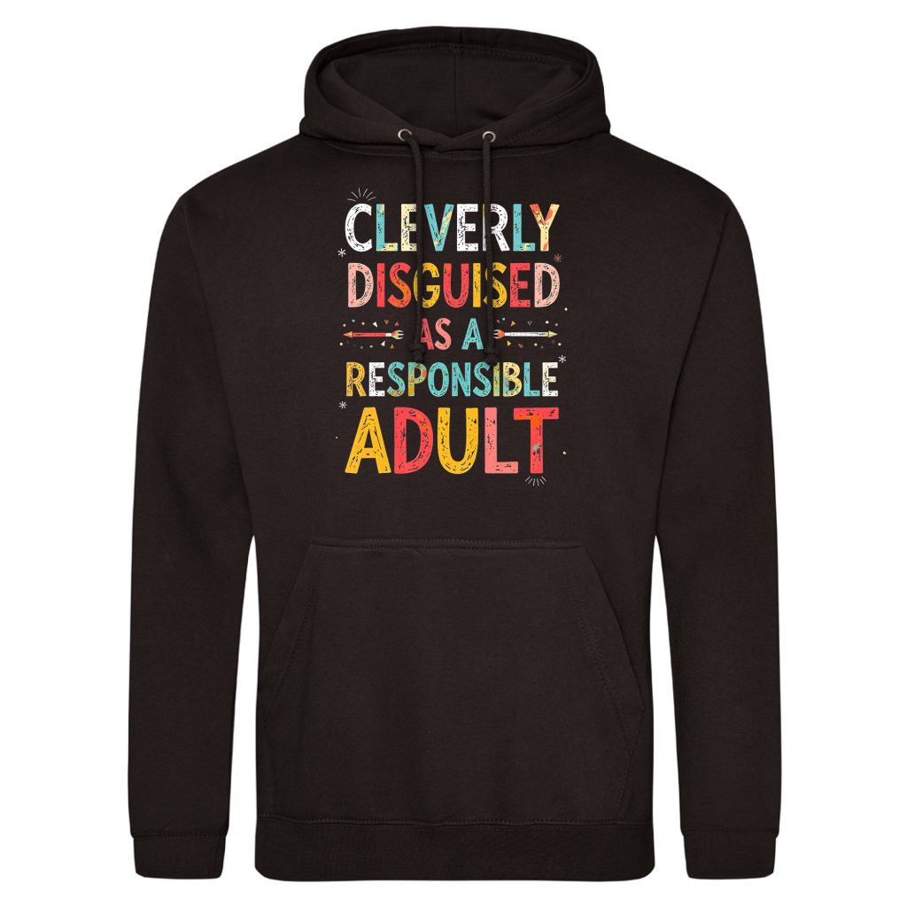 Responsible Adult Funny Hoodie Cleverly Disguised as a Responsible Adult Design Responsible Adult Funny Hoodie Cleverly Disguised as a Responsible Adult Design Adult Hoodies Purple Print House