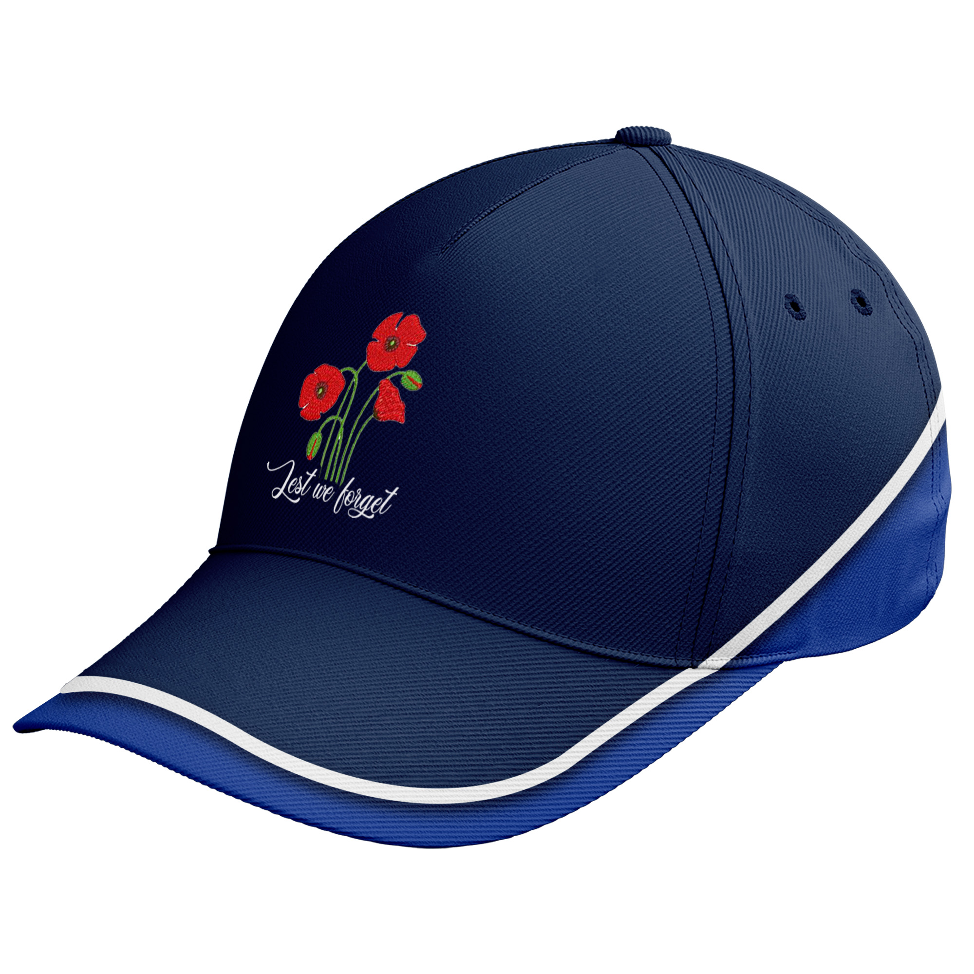 Lest We Forget Remembrance Cap | Red Poppy VE Day Hat