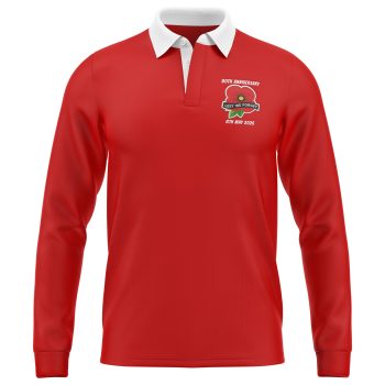 Embroidered VE Day Rugby Shirt Mens Red Poppy Jersey for 80th Anniversary Commemorative Clothing Purple Print House
