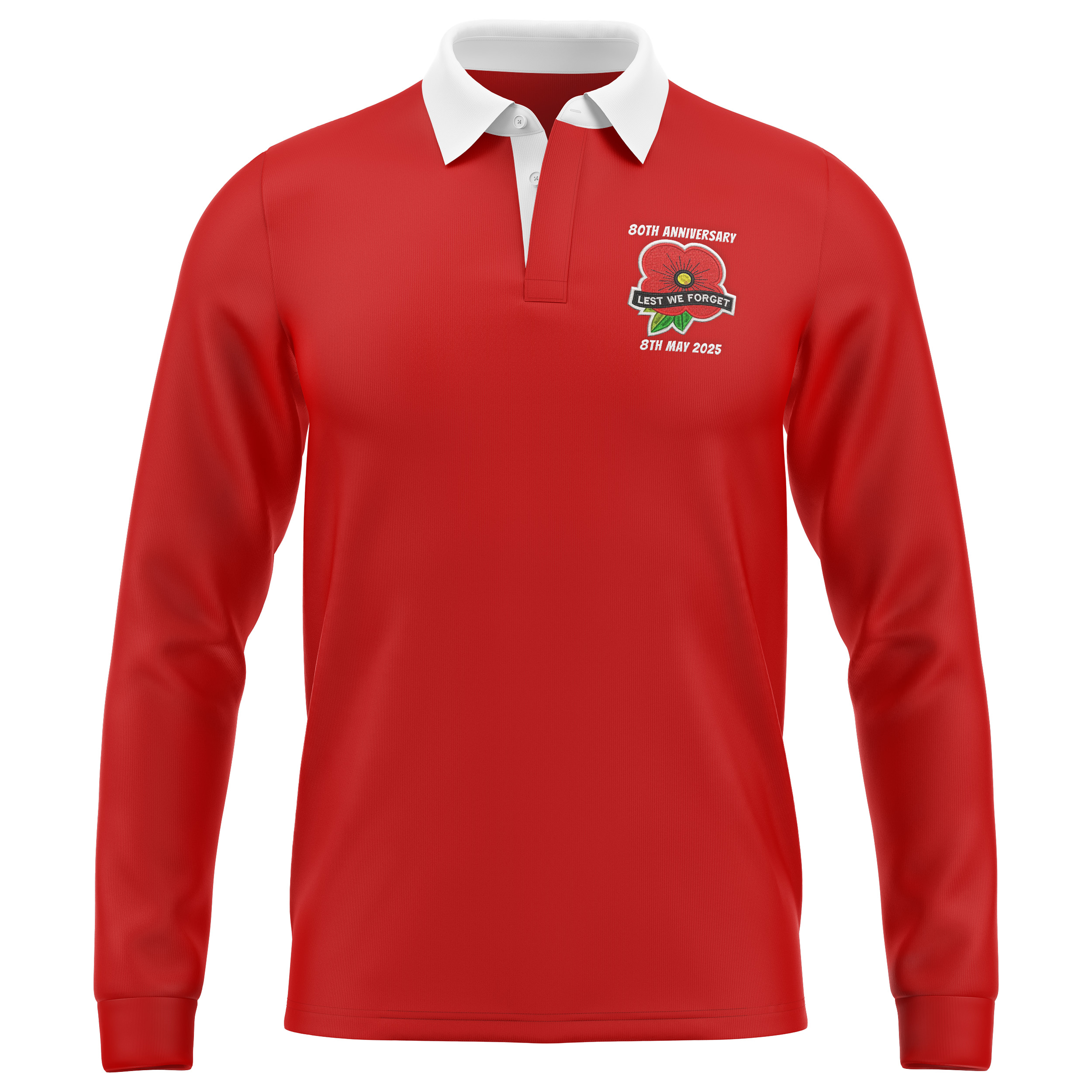 VE Day Rugby Shirt | Red Poppy 80th Anniversary Jersey
