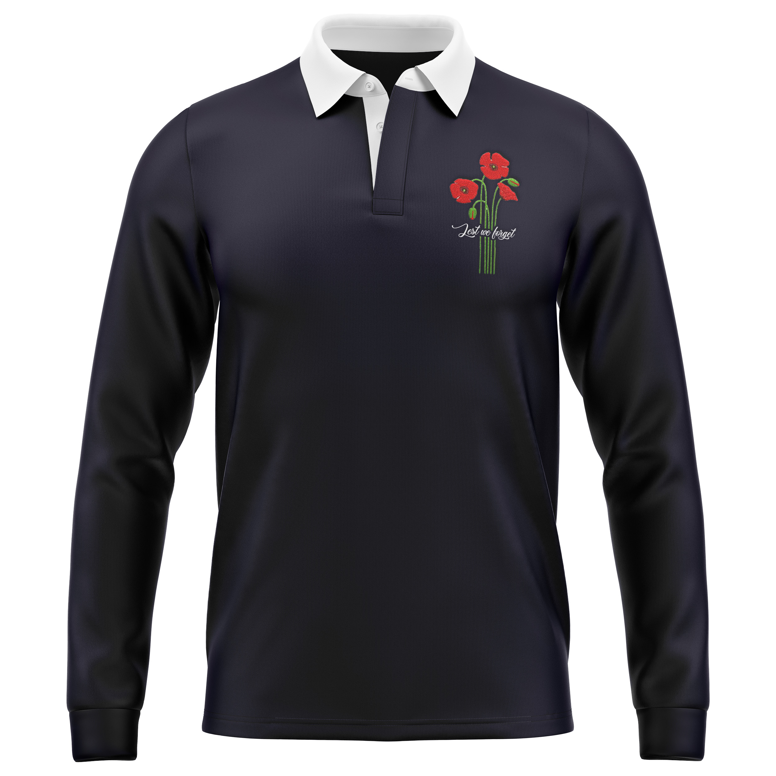 VE Day Rugby Shirt | Mens Lest We Forget Poppy Jersey