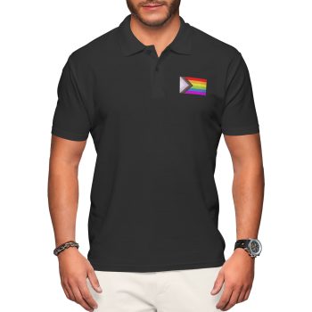 Embroidered Inclusive Pride Polo Shirt for LGBTQ Festivals and Parades Men's Clothing Purple Print House