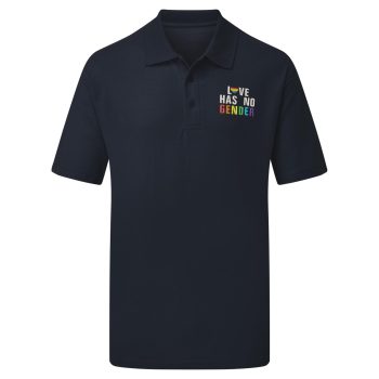 Mens Embroidered Pride Polo Shirt with Love Has No Gender Rainbow Text Mens Embroidered Pride Polo Shirt with Love Has No Gender Rainbow Text Men's Clothing Purple Print House