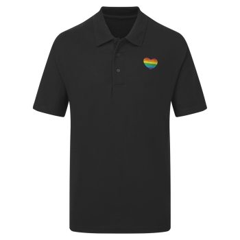 Embroidered Heart Mens Pride Polo Shirt with LGBTQ Rainbow Design Embroidered Heart Mens Pride Polo Shirt with LGBTQ Rainbow Design Men's Clothing Purple Print House