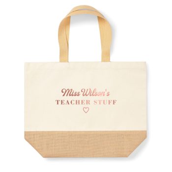 Personalised End of Term Teachers Gift Rose Gold Design Custom Name Bag Personalised Bags Purple Print House
