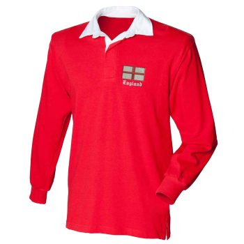 Embroidered St Georges Cross Kids Rugby Jersey with England Badge Design England Gifts Purple Print House