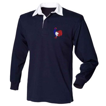 Embroidered France Rooster Kids Rugby Jersey with French Tricolour Kids Clothing Purple Print House