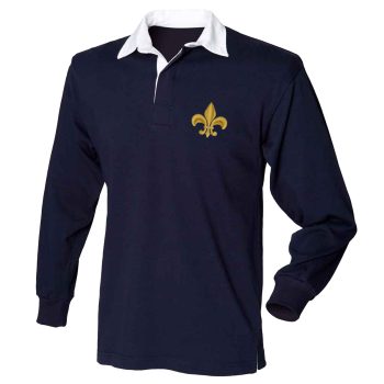 Embroidered Fleur de Lis Kids Rugby Jersey French Heritage Rugger Shirt Heritage Clothing Purple Print House