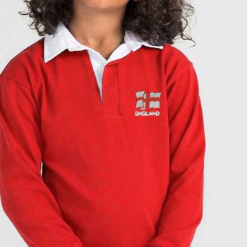 Kids Embroidered England Rugby Jersey with St Georges Cross Kids Rugby Jerseys Purple Print House