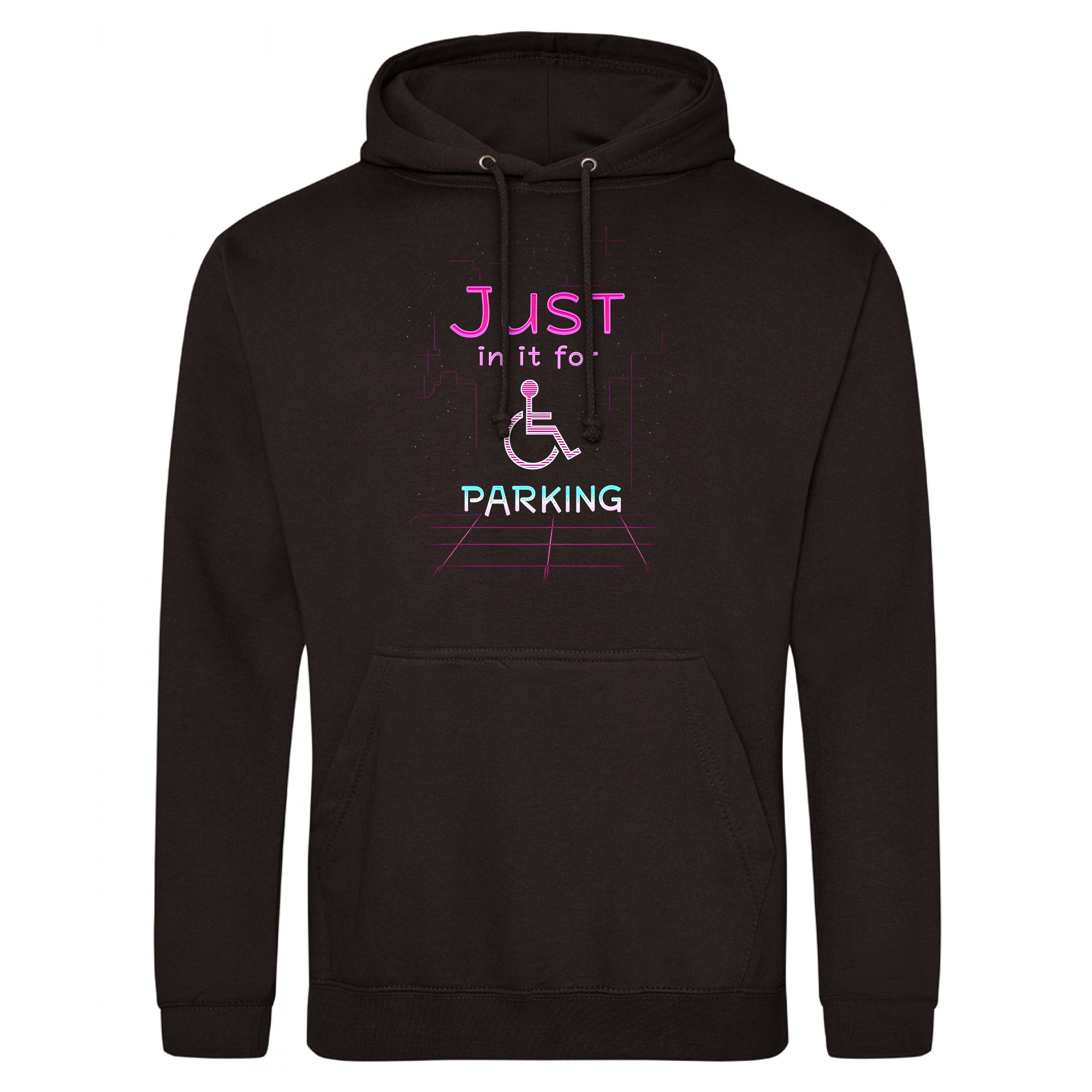 Funny Accessible Parking Hoodie with Just in it for Parking Text Funny Accessible Parking Hoodie with Just in it for Parking Text Adult Hoodies Purple Print House