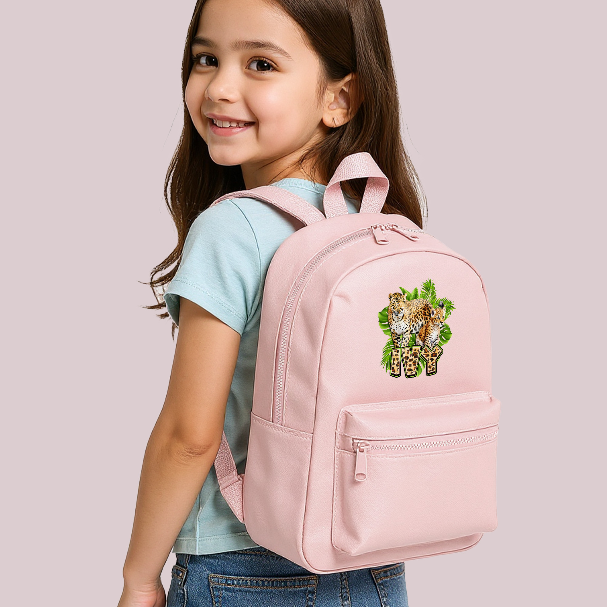 custom printing mini backpack Painted ( 2-3 week turn around) Light Pink ibiyuan School Backpacks Custom Embroidered