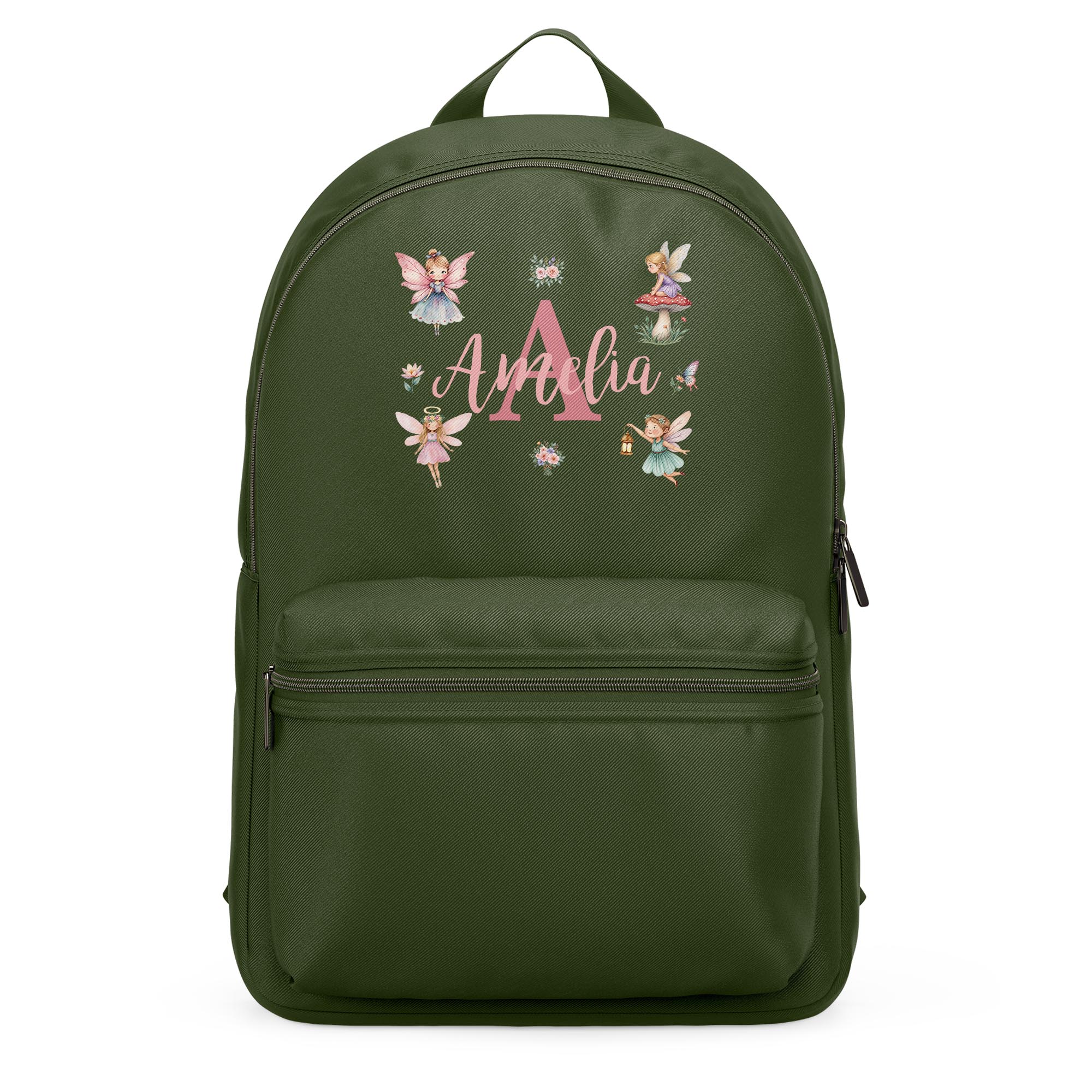 Custom Girls Mini Backpack Fairy Garden Name Initial Nursery Bag
