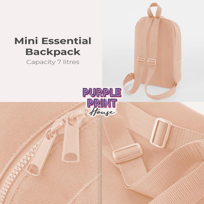 bristish mini backpacks Organic Canvas Rolltop Backpack The illustration is captured on both front and back Embroidered Union Jack Hand Mini