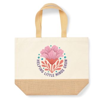 End Of Term Teachers Gift Canvas Jute Bag Helping Little Minds Grow End of Term Gifts Purple Print House