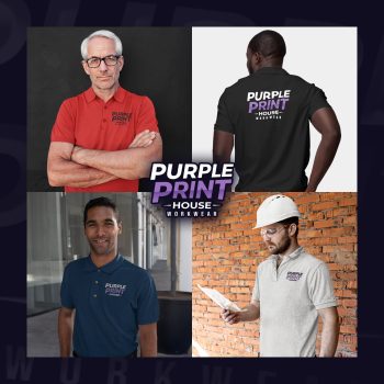 Custom Embroidered Polo Shirt Personalised Clothing Purple Print House
