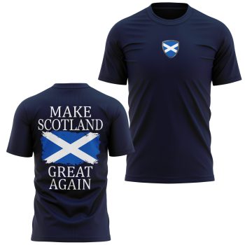 Make Scotland Great Again Mens T Shirt St Andrews Cross Large Back Print Top Men's Graphic T-shirts Purple Print House
