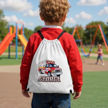 Personalised Boys Abulance Drawstring Bag Kids Custom Name School Sports Bag Drawstring Bags Purple Print House