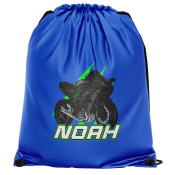 Boys Custom Green Motorbike Drawstring Bag Superbike Sports Bag with Kids Name Boys Custom Green Motorbike Drawstring Bag Superbike Sports Bag with Kids Name Drawstring Bags Purple Print House