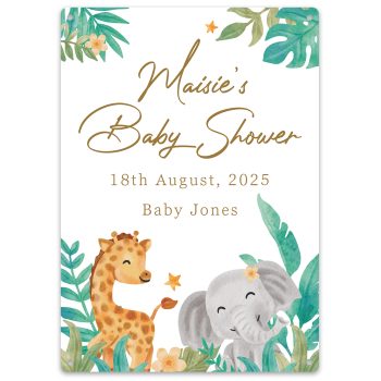 Personalised Baby Shower Metal Sign Custom Welcome To The World Safari Theme Sign Custom Metal Signs Purple Print House