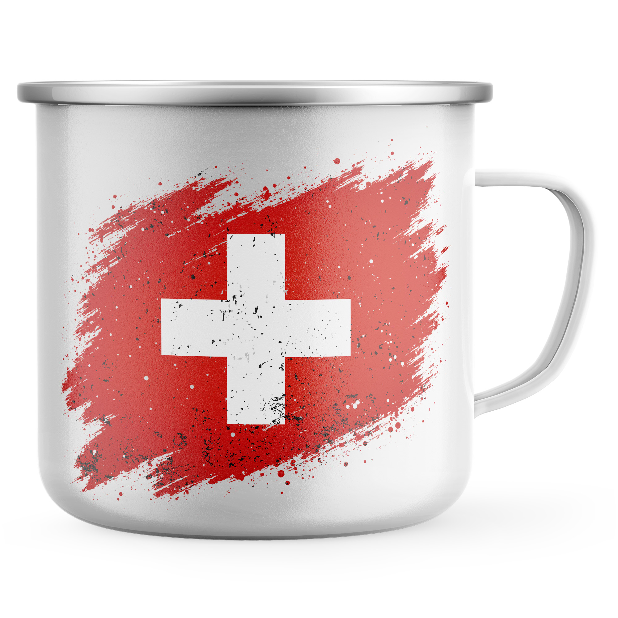 Torn Switzerland Enamel Mug With Switzerland Independence Torn Badge Torn Switzerland Enamel Mug With Switzerland Independence Torn Badge Country Gifts Purple Print House