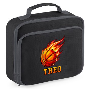 Personalised Kids Basketball Flame Lunch Bag with Custom Name for Sports Fans Kids Accessories Purple Print House