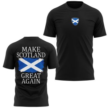 Make Scotland Great Again Mens T Shirt St Andrews Cross Large Back Print Top Men's Graphic T-shirts Purple Print House