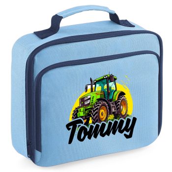 Kids Personalised Tractor Lunch Bag with Custom Name for Young Farmers Kids Accessories Purple Print House