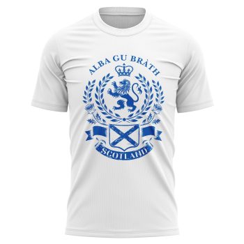 Scotland Forever Mens T Shirt Scottish Rampant Tee with Alba Gu Bràth Text Men's Graphic T-shirts Purple Print House
