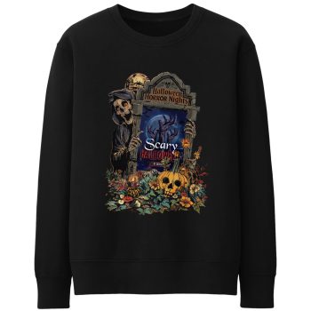 Spooky Halloween Sweatshirt Horror Nights Spooky Movie Graveyard Screen Men Women Jumper Adult Sweatshirts Purple Print House
