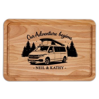 Our Adventure Begins Personalised Chopping Board Motor Home Design With Added Name Our Adventure Begins Personalised Chopping Board Motor Home Design With Added Name Camping Gifts Purple Print House