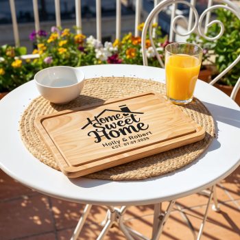 Custom New Home Chopping Board House Roof Design With Names And Address Decorative Chopping Boards Purple Print House