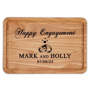 Personalised Engagement Chopping Board Happy Engagement Ring Design With Added Names And Date Personalised Engagement Chopping Board Happy Engagement Ring Design With Added Names And Date Decorative Chopping Boards Purple Print House