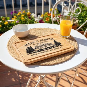 Personalised Chopping Board Making Memories Home Is Where We Park It Decorative Chopping Boards Purple Print House