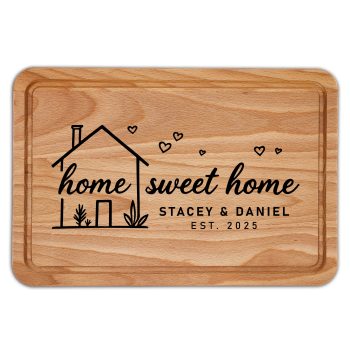 Personalised New Home Chopping Board House Design With Names And Address Personalised New Home Chopping Board House Design With Names And Address Decorative Chopping Boards Purple Print House