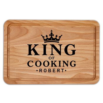Personalised King Of Cooking Chopping Board With Added Name Personalised King Of Cooking Chopping Board With Added Name Decorative Chopping Boards Purple Print House