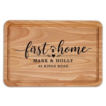 Personalised First Home Chopping Board First Home Design With Names And Address Personalised First Home Chopping Board First Home Design With Names And Address Decorative Chopping Boards Purple Print House