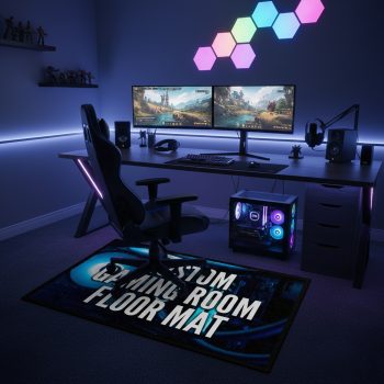 Custom Gaming Floor Mat Gaming Accessories Purple Print House