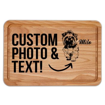 Personalised Dog Sketch Wooden Chopping Board Custom Photo and Text Personalised Dog Sketch Wooden Chopping Board Custom Photo and Text Decorative Chopping Boards Purple Print House