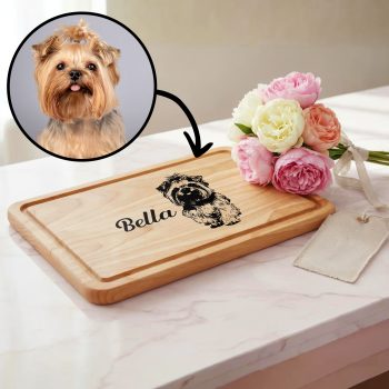 Personalised Dog Sketch Wooden Chopping Board Custom Photo and Text Decorative Chopping Boards Purple Print House