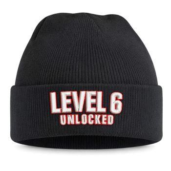 Personalised Kids Gaming Winter Beanie With Custom Level Unlocked Fun Toddler Girls Boys Hat Kids Accessories Purple Print House