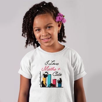 Funny Maths and Cats Kids T Shirt Maths Numbers Day Tee for Boys and Girls Animal T-shirts Purple Print House