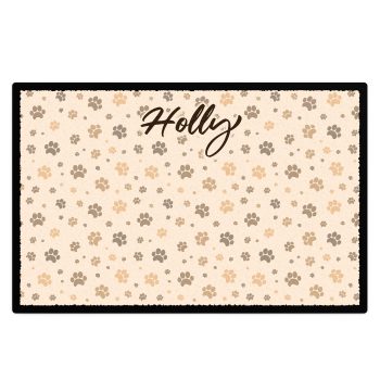 Personalised Dog Food Mat Paw Prints Custom Pet Floor Mat Personalised Dog Food Mat Paw Prints Custom Pet Floor Mat Home & Kitchen Purple Print House