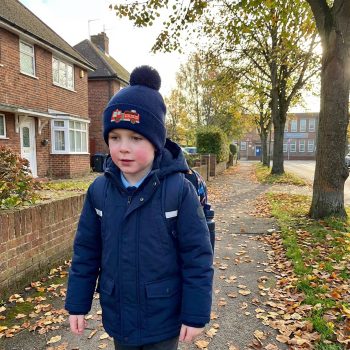Embroidered Fire Engine Beanie Hat With Fire Truck Vehicle Design Children's Accessories Purple Print House