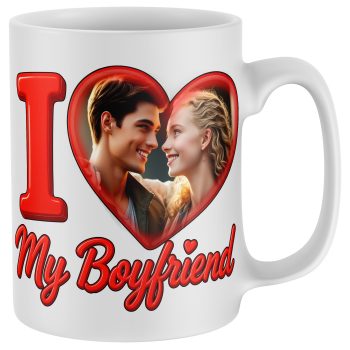 Valentines Day Personalised Mug I Love My Boyfriend Custom Image Personalised Gifts Purple Print House
